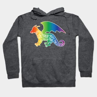 Rainbow Dragon on Black - Fantasy Butcher Cuts of Meat Hoodie